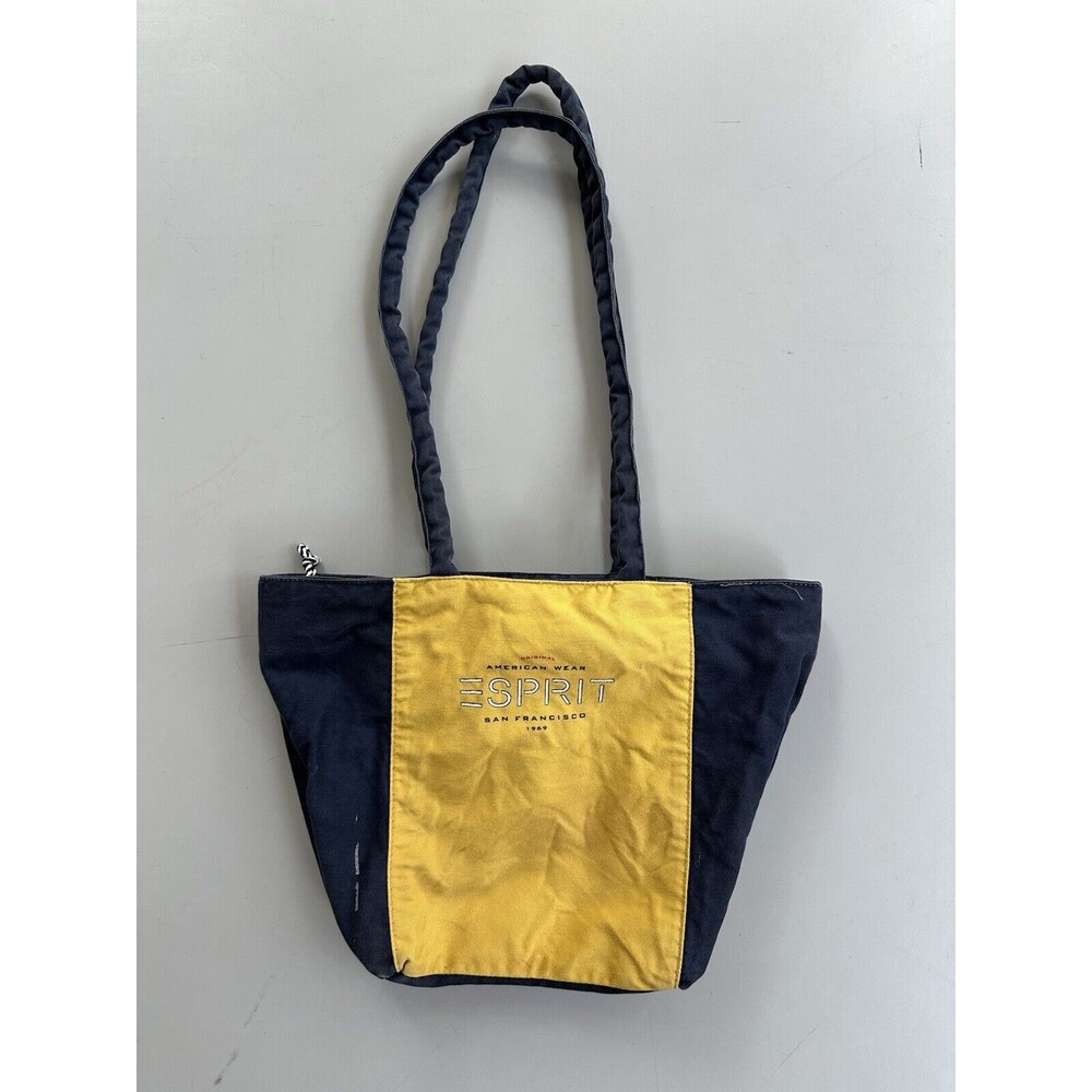 Vintage Espirit Canvas Tote Bag Purse Zippered 90s HTF